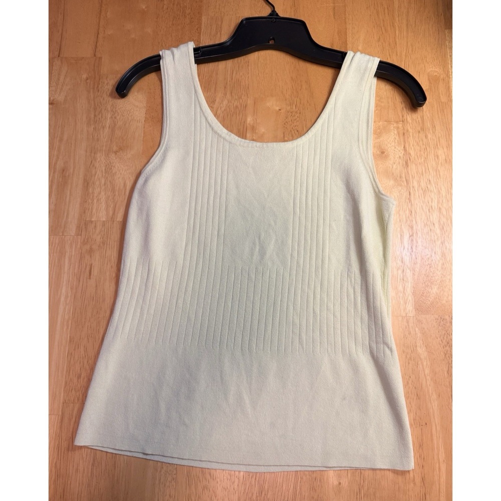 Madison & Max Knit Tank Top Womens Medium Ribbed Sleeveless Minimalist Beige UK